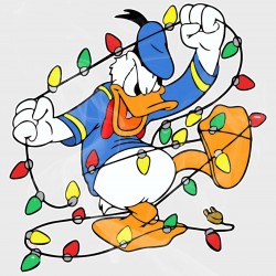 Donald Duck Christmas Lights Vinyl Iron-On Decal