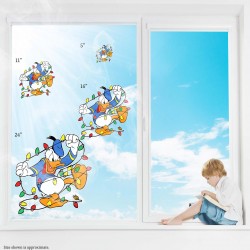 Donald Duck Christmas Lights Static Cling Decal