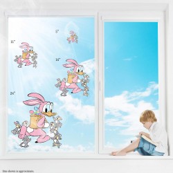 Donald Duck Easter Bunny Static Cling Decal