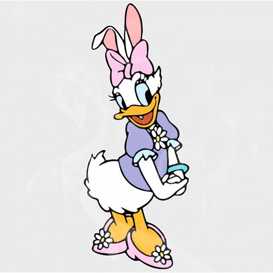 Daisy Duck Easter Bunny Static Cling Decal