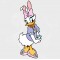 Daisy Duck Easter Bunny Static Cling Decal