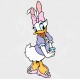 Daisy Duck Easter Bunny Static Cling Decal