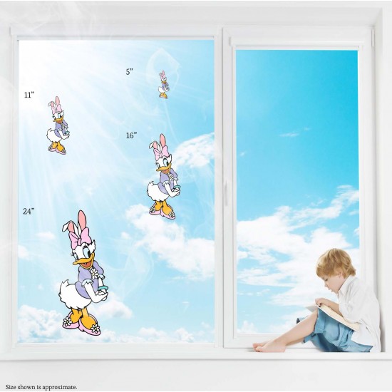 Daisy Duck Easter Bunny Static Cling Decal