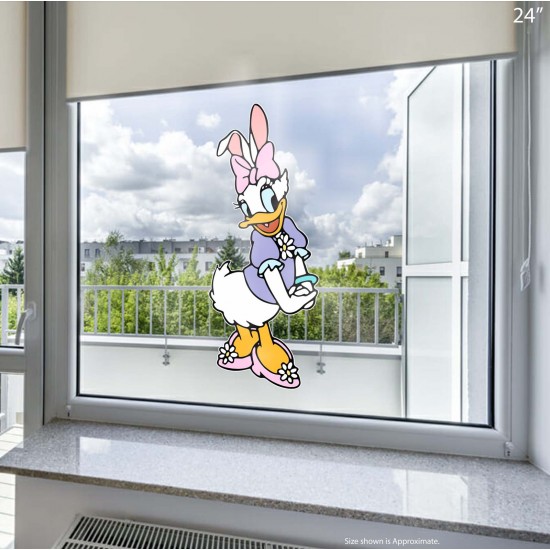 Daisy Duck Easter Bunny Static Cling Decal
