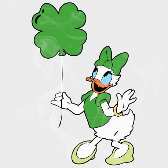 Daisy Duck St Patrick's Day Static Cling Decal