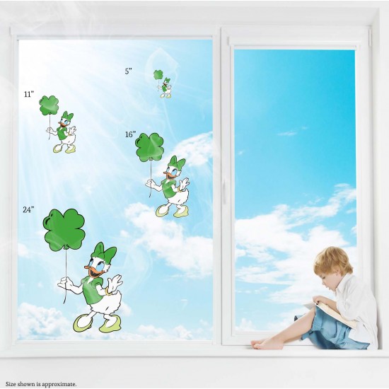 Daisy Duck St Patrick's Day Static Cling Decal