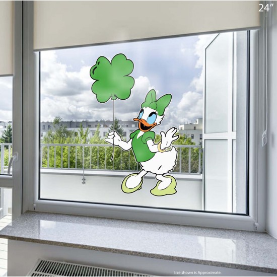Daisy Duck St Patrick's Day Static Cling Decal
