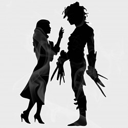 Edward Scissorhands & Kim Vinyl Iron-On Decal
