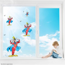 Goofy Style Superhero Style Static Cling Decal