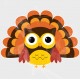 Owl Thanksgiving Turkey Vinyl Decal