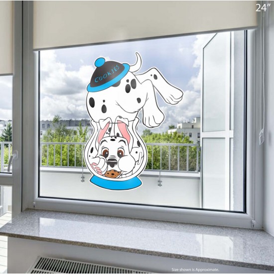 Dalmatians Puppy in the Cookie Jar Static Cling Decal