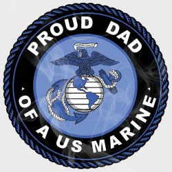 USMC Proud Marine Dad Static Cling Decal (Multiple Colors Available)