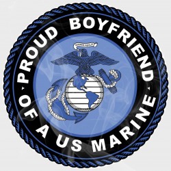 USMC Proud Marine Boyfriend Static Cling Decal (Multiple Colors Available)