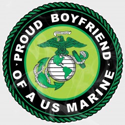 USMC Proud Marine Boyfriend Vinyl Decal (Multiple Colors Available)