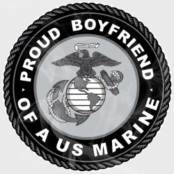 USMC Proud Marine Boyfriend Vinyl Iron-On Decal