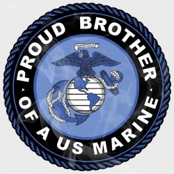 USMC Proud Marine Brother Static Cling Decal (Multiple Colors Available)