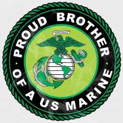 USMC Proud Marine Brother Vinyl Decal (Multiple Colors Available)