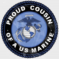 USMC Proud Marine Cousin Static Cling Decal (Multiple Colors Available)