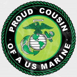 USMC Proud Marine Cousin Vinyl Decal (Multiple Colors Available)