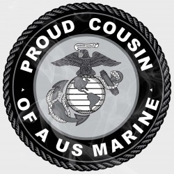 USMC Proud Marine Cousin Vinyl Iron-On Decal (Multiple Colors Available)
