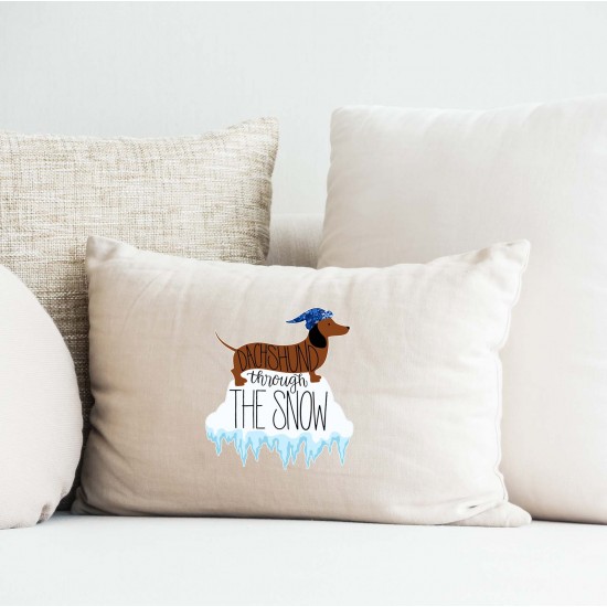 Dachshund through the Snow Vinyl Iron-On Decal
