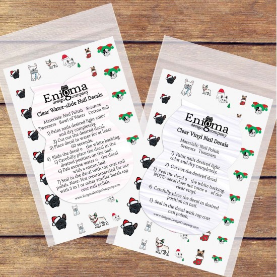 French Bulldog Christmas Nail Decals