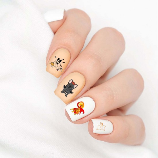 French Bulldog Halloween Nail Decals