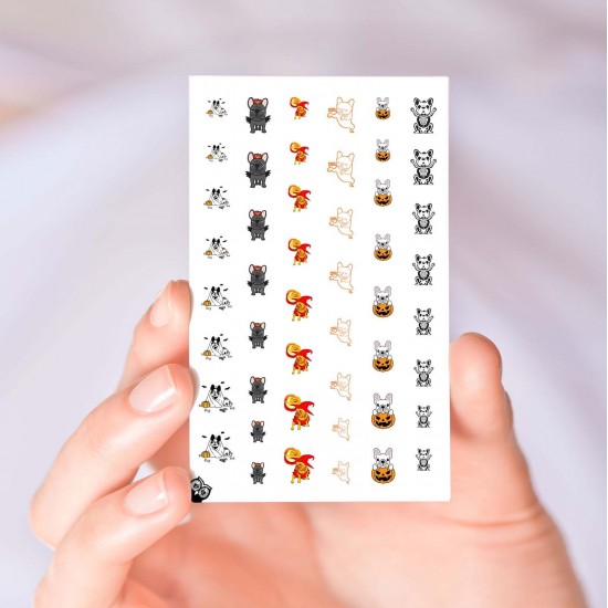 French Bulldog Halloween Nail Decals