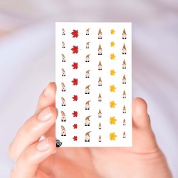 Gnomes Fall Nail Decals