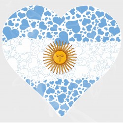 Celebrate Heritage - Argentina Heart of Hearts Static Cling Decal