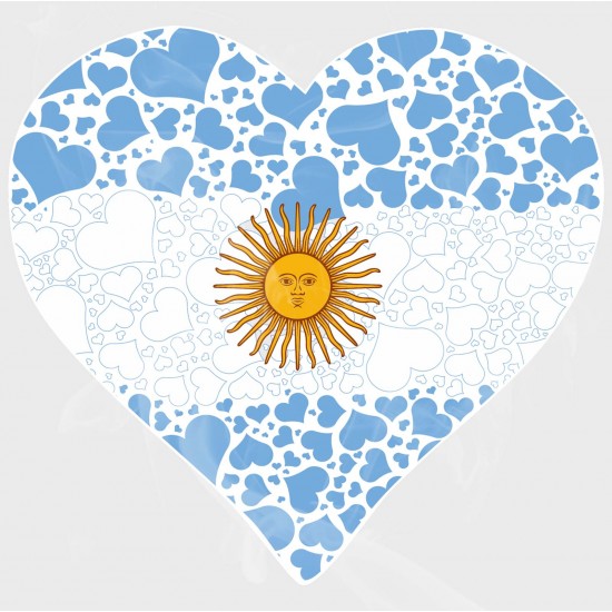 Celebrate Heritage - Argentina Heart of Hearts Vinyl Iron-On Decal