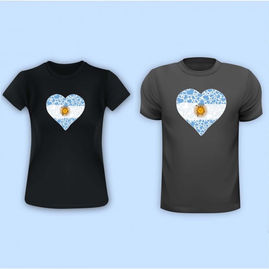 Celebrate Heritage - Argentina Heart of Hearts Vinyl Iron-On Decal