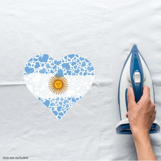 Celebrate Heritage - Argentina Heart of Hearts Vinyl Iron-On Decal