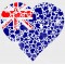Celebrate Heritage - Australia Heart of Hearts Vinyl Iron-On Decal