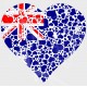 Celebrate Heritage - Australia Heart of Hearts Vinyl Iron-On Decal