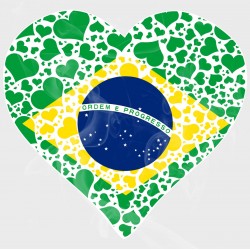 Celebrate Heritage - Brazil Heart of Hearts Vinyl Decal