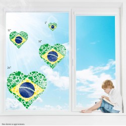 Celebrate Heritage - Brazil Heart of Hearts Static Cling Decal