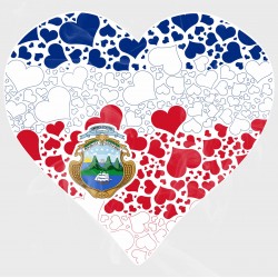 Celebrate Heritage - Costa Rica Heart of Hearts Vinyl Decal