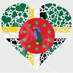 Celebrate Heritage - Dominica Heart of Hearts Vinyl Decal