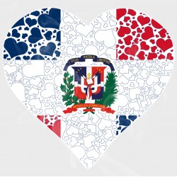 Celebrate Heritage - Dominican Republic Heart of Hearts Vinyl Decal