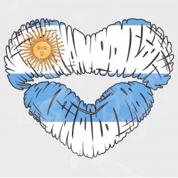 Celebrate Heritage - Argentina Lip Heart Static Cling Decal