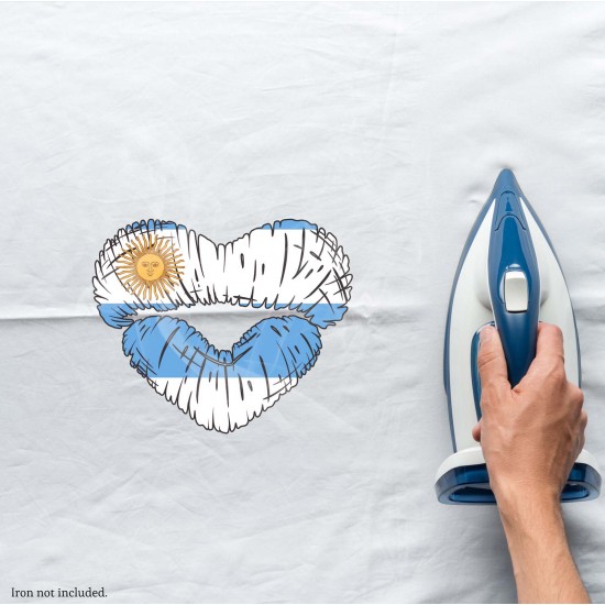 Celebrate Heritage - Argentina Lip Heart Vinyl Iron-On Decal
