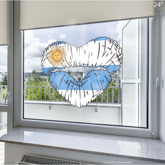 Celebrate Heritage - Argentina Lip Heart Static Cling Decal