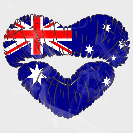 Celebrate Heritage - Australia Lip Heart Vinyl Iron-On Decal