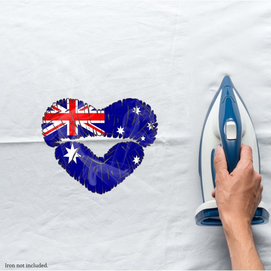Celebrate Heritage - Australia Lip Heart Vinyl Iron-On Decal