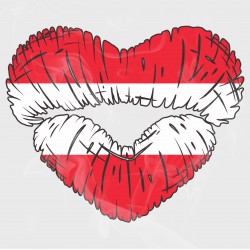 Celebrate Heritage - Austria Lip Heart Static Cling Decal