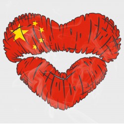 Celebrate Heritage - China Lip Heart Vinyl Decal